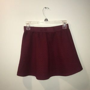 Burgundy mini skirt